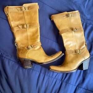 NEW| Rio Grande Limited Vintage Heeled Leather Western Boots w/ Straps|S: MX …